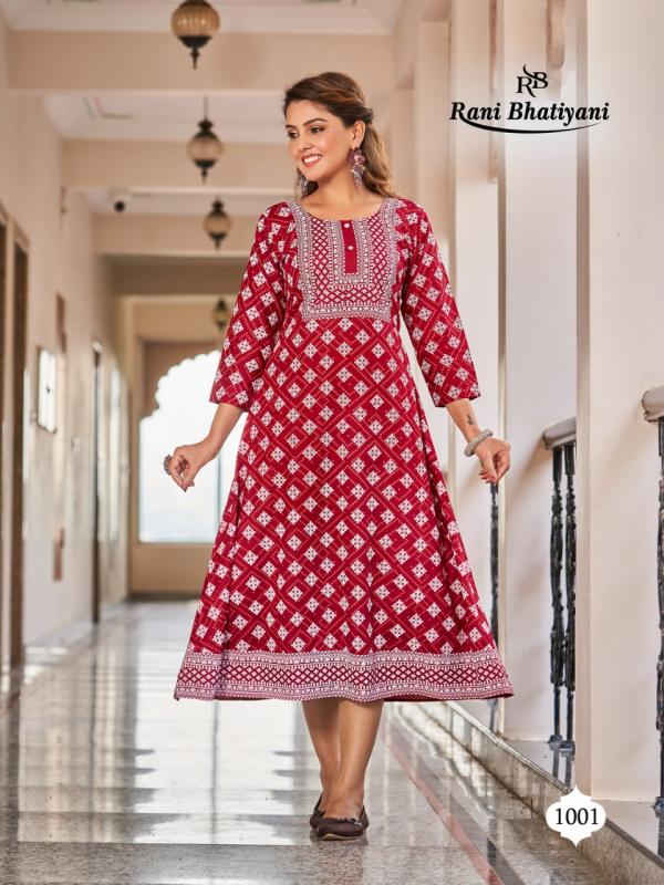 Rani Bhatiyani Lilly 1 Rayon Anarkali Kurti Collection